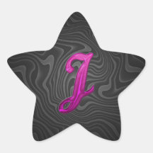 Pink Glittery Initial - J Star Sticker