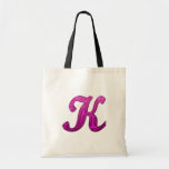 Pink Glittery Initial - K Bags