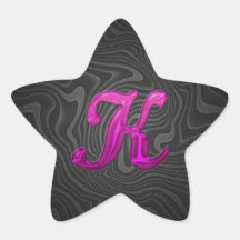 Pink Glittery Initial - K Star Stickers