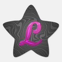 Pink Glittery Initial - L Stickers