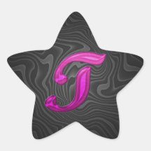 Pink Glittery Initial - T Sticker