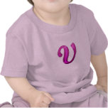 Pink Glittery Initial - V T-shirts