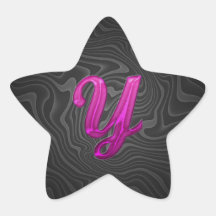 Pink Glittery Initial - Y Star Stickers