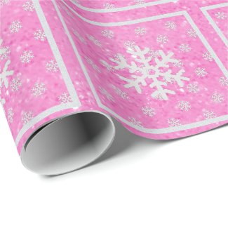Pink Glitz : Snowflakes Wrapping Paper