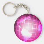 Pink Globe Keychains