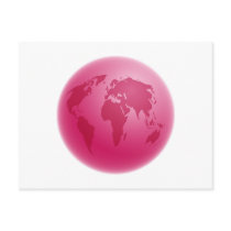 Pink Globe Postcard
