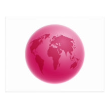 Pink Globe Postcard