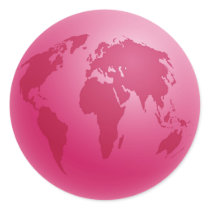 Pink Globe stickers by prawny Pink Globe stickers