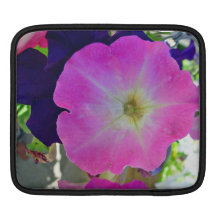 Pink gloryand dark purple flowers iPad sleeve