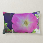 Pink gloryand dark purple flowers throw pillow