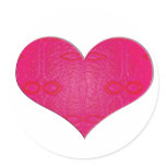pink glow heart round sticker