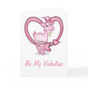 Pink Goat Valentine Card