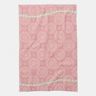 Pink, Gold, and Pearl Tea Towel