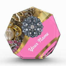 Pink & gold bling award
