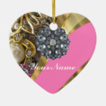 Pink & gold bling christmas ornaments