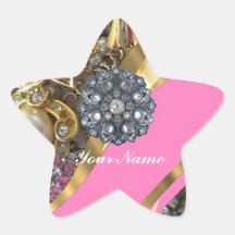 Pink & gold bling sticker