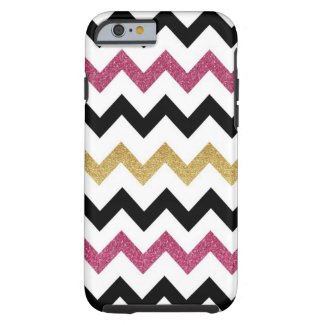 Pink & Gold Chevron iPhone 6 case
