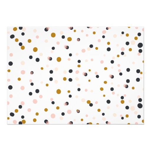 Pink & Gold Confetti Dots Wedding Invitation