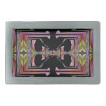 Pink Gold Design on Black Belt Buckle
