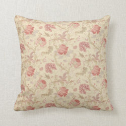 Pink & Gold Floral Pillow