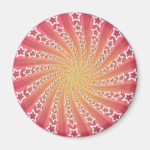 Pink & Gold Star Spiral: Fridge Magnet