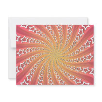 Pink & Gold Star Spiral: invitations