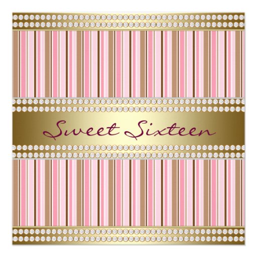 Pink Gold Sweet 16 Party Invitations