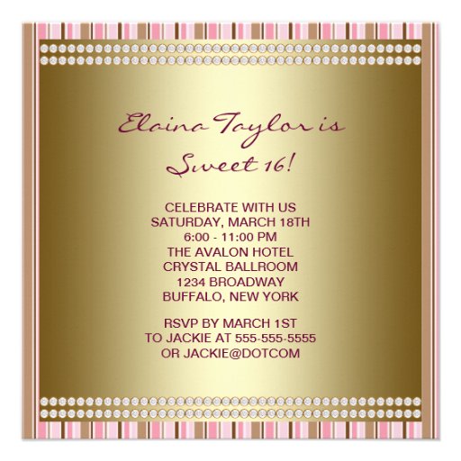 Pink Gold Sweet 16 Party Invitations