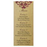 pink  gold Wedding menu Rack Card Template