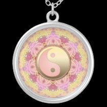 Pink+Gold Yin Yang Fractal Energy Necklace necklaces