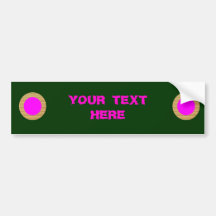 Pink Golden Circles - Add your GOLDEN Text Bumper Stickers
