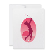Pink Golf Logo Custom Invitations