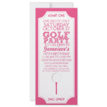 Pink Golf Ticket Golf Birthday Party Invitation