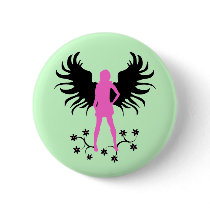 Pink Goth Angel button