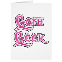 Pink Goth Geek Black outline cards