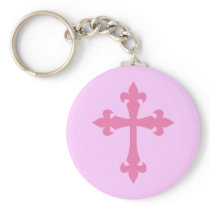 Pink Gothic Cross Key Chains