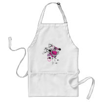 pink gothic skull and anchor vector art design apron