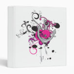 pink gothic skull and anchor vector art design binders