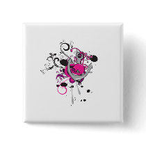 pink gothic skull and anchor vector art design