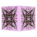 Pink Gothic Skull Fractal 3-Ring Binder