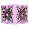 Pink Gothic Skull Fractal 3-Ring Binder