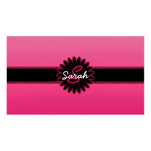 Pink Gradient Monogram Business Card Template (back side)