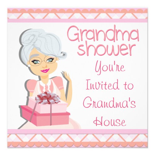 Pink Grandma Baby Shower Personalized Invites