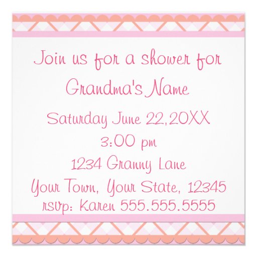 Pink Grandma Baby Shower Personalized Invites