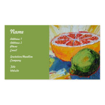Pink Grapefruit and Lime Fruit Business Cards