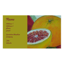 Pink Grapefruit Fruit Business Cards