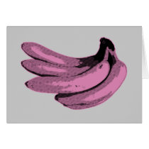 Pink Graphic Banana Greeting Card