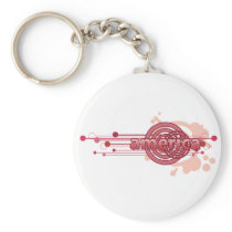 Pink Graphic Circle America Keychains