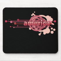Pink Graphic Circle America Mouse Pads