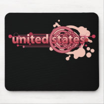 Pink Graphic Circle United States Mouse Pads